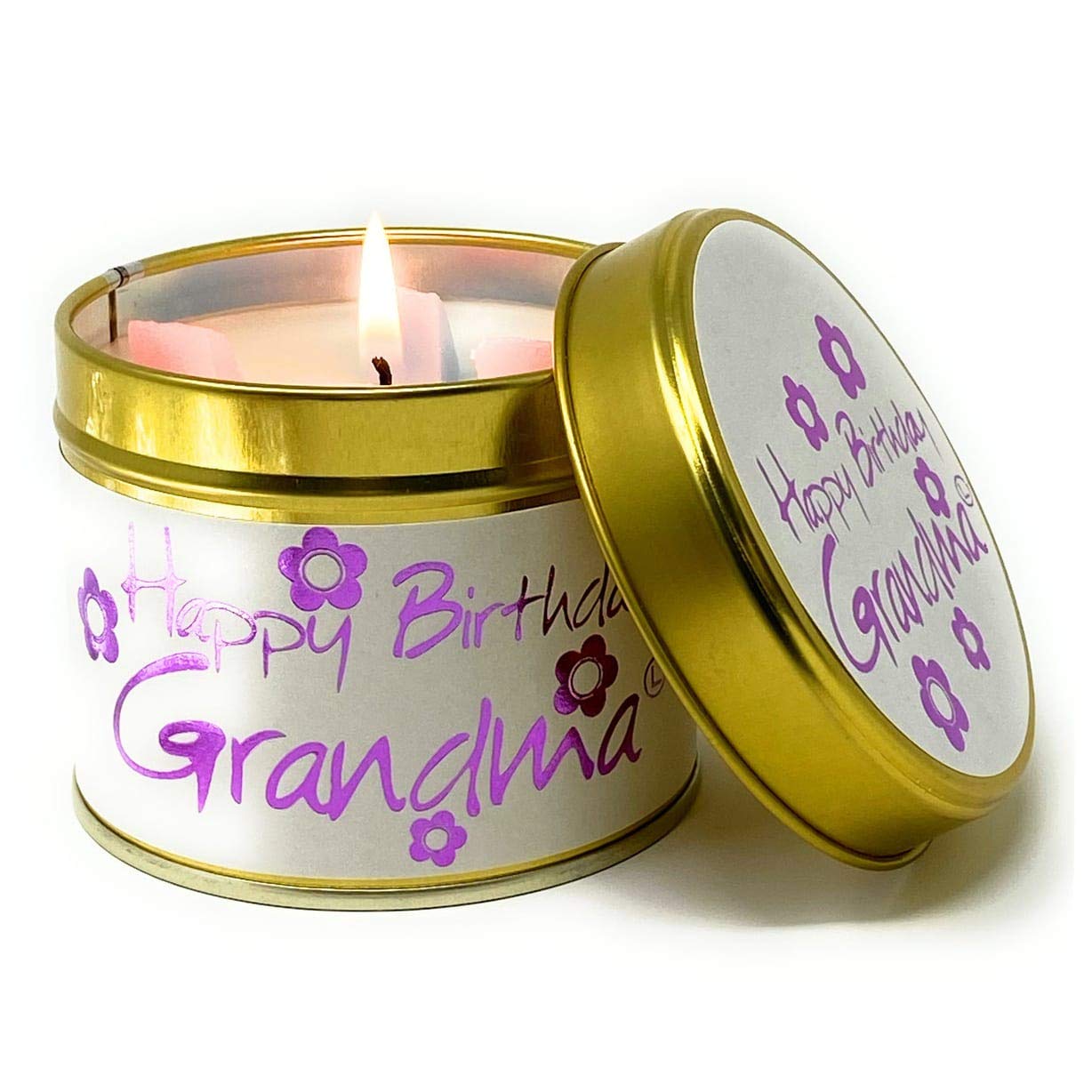 Lily Flame SCENTED CANDLE IN TIN – HAPPY BIRTHDAY GRANDMA