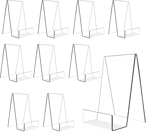 Soporte acrílico de 6 x 4 pulgadas para exhibir libros, fotos, cuadernos, CD, obras de arte, etc. (grande) (10)