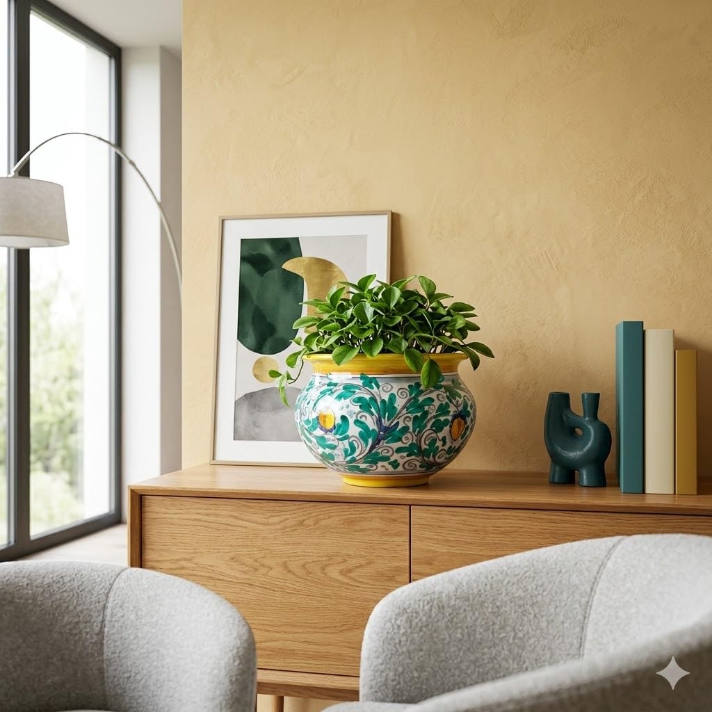 CEAR ceramiche - Porta vaso in ceramica di Caltagirone fatto a mano