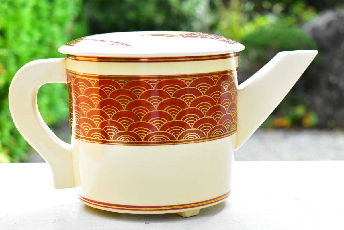 Amazon.co.jp: 京焼 宮本清香 造 赤地金襴手青海波 水次 共箱