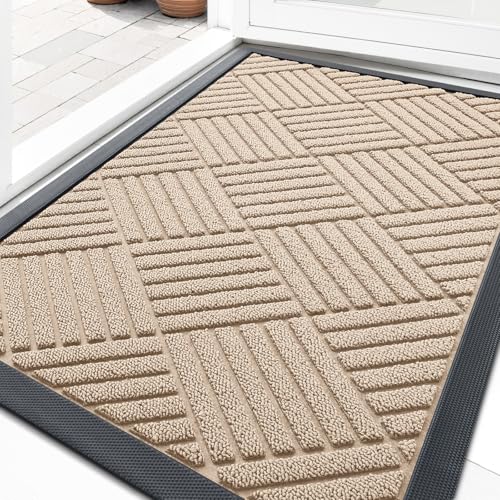Image of OLANLY Front Door Mat Outside Entrance 33x21, Waterproof Heavy-Duty Doormat