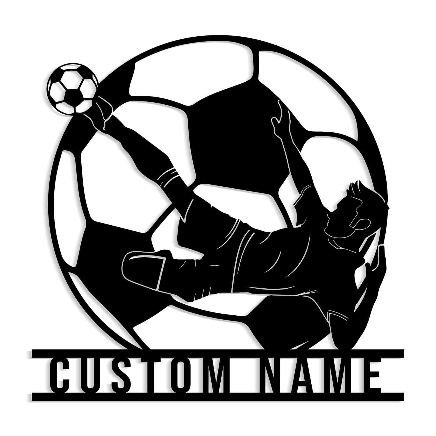 Customized football metal signs, personalized football player name and number signs for home decoration, indoor and outdoor wall art decoration (style-5)