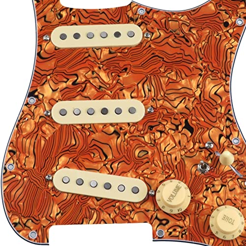 Loaded Guitar Pickguard Loaded Pickguard Pickups Guitar Alnico 5 Pickups Sss Single Coils Pickups/Yellow Pickup Covers Set (Color : 16) #TOP2