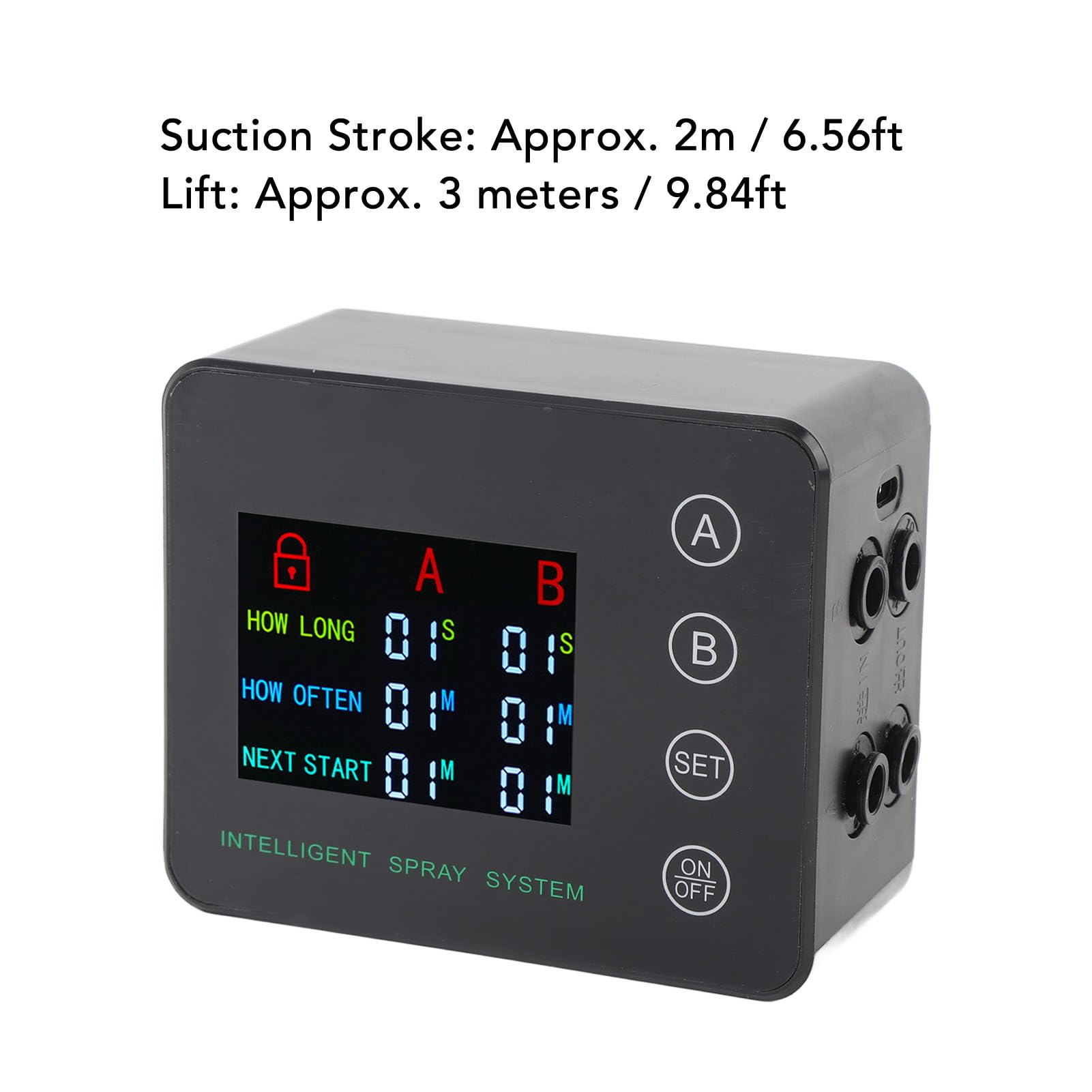 Topiky Humidificador para Reptiles, Bomba Doble con Pantalla a Color, de Pulverización Automática con Boquilla Ajustable para Acuario Terrario