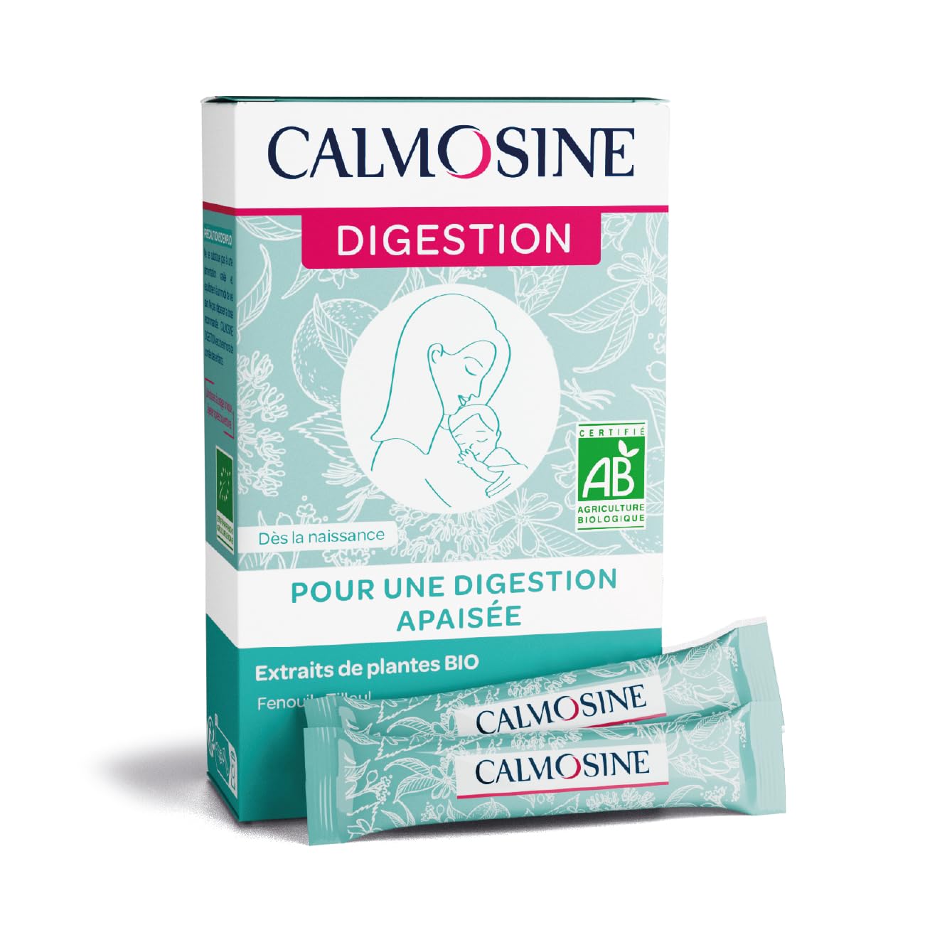 Calmosine - Digestion - Confort Digestif - Apaise et Calme - Bébé - Aux Extraits de Plantes Bio - Boite de 12 Unidoses - Fabriqué en France