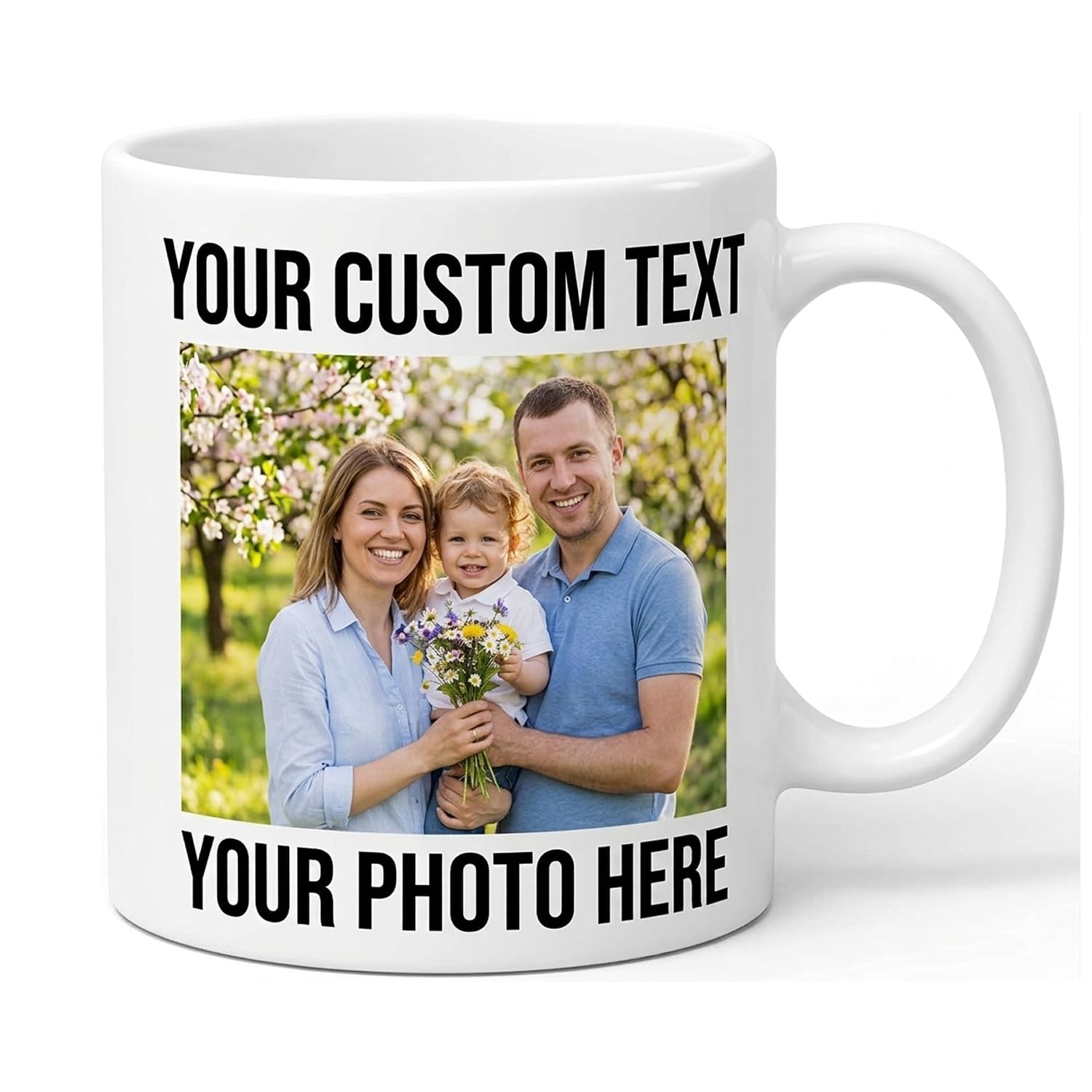 Expression Expert Personalised Mug with Any Photo & Text - Ideal Gift for Birthday, Valentineβs Day and Anniversaries for Men & Women - 11oz Customized Mug with Image, Text, Logo or Design