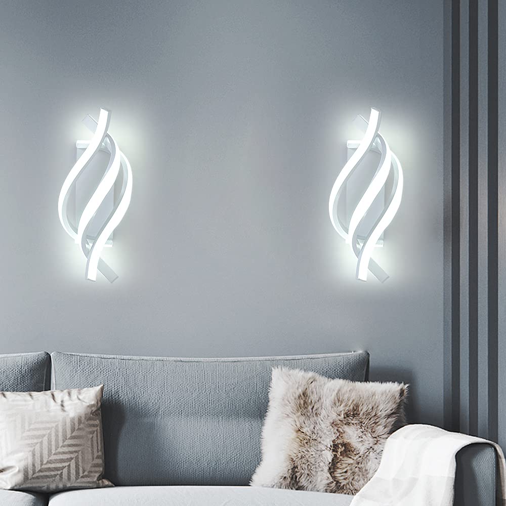 Comely Lampada da Parete LED, Bianco 22W Applique da Parete Interno Moderno, Lampada a Muro 2500LM per Camera da Letto Soggiorno Corridoio Sala da Pranzo, Luce Bianca Fredda 6500K