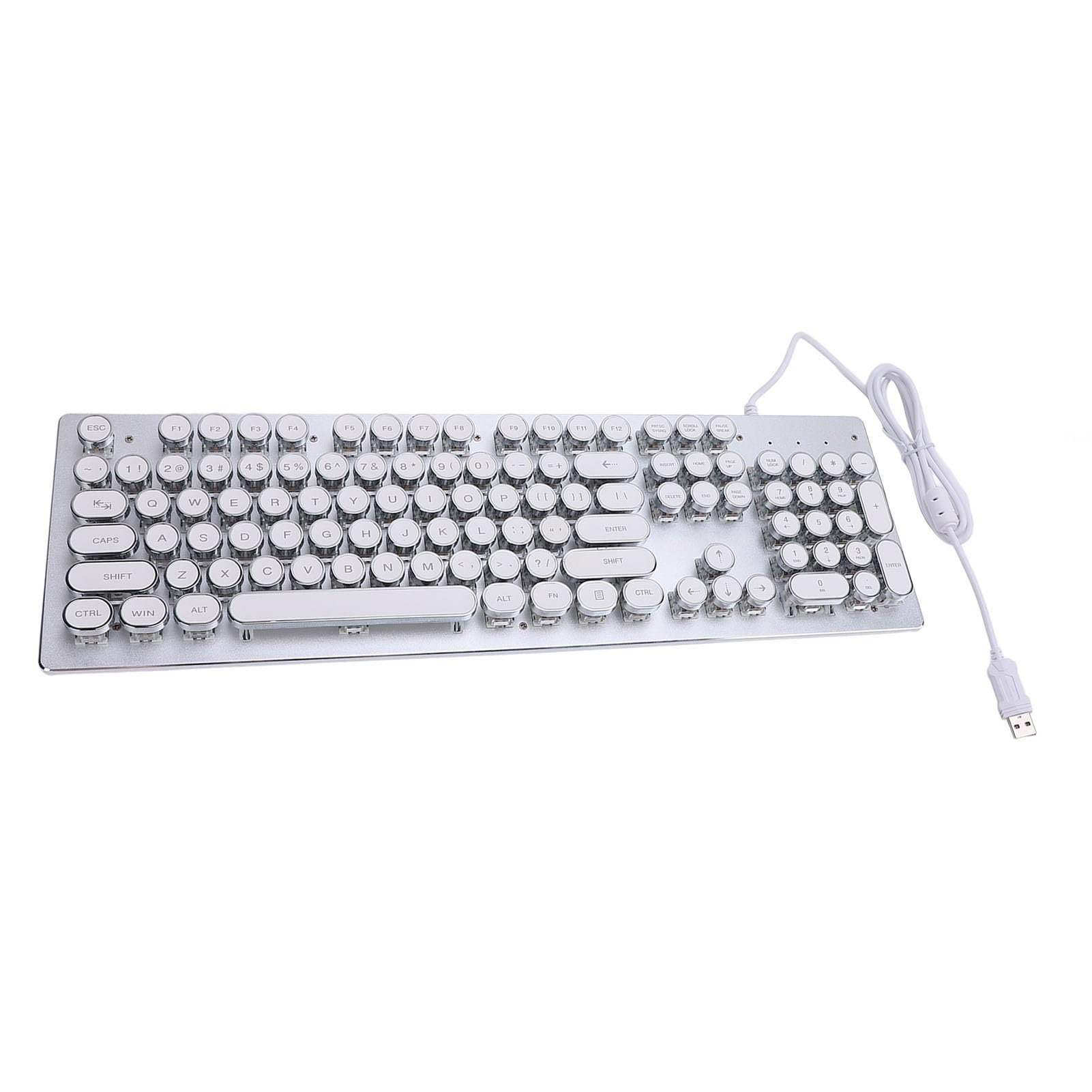 Generic Klawiatura do Gier, Przewodowa Klawiatura do Gier USB ze 104 Klawiszami do Komputera (WHITE)