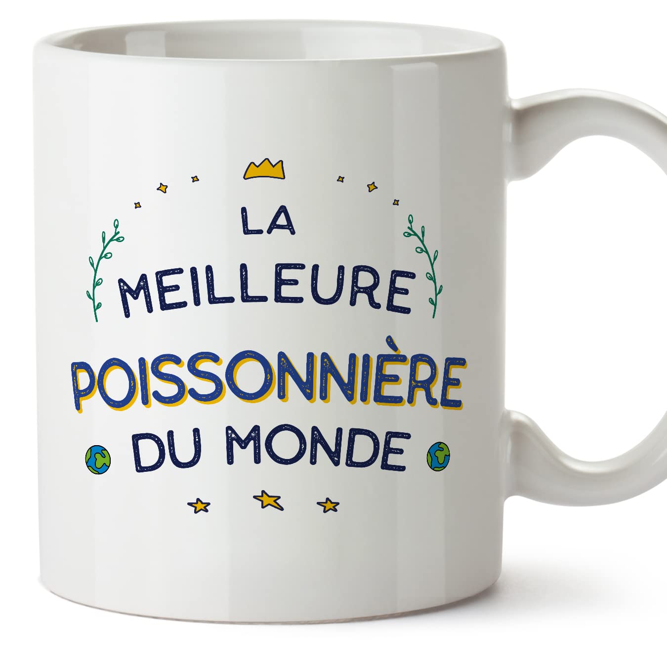 MUGFFINS Fishmonger Woman Mug - in French - Meilleur du Monde - Funny Gift for Colleagues - Ceramic 11oz Mug