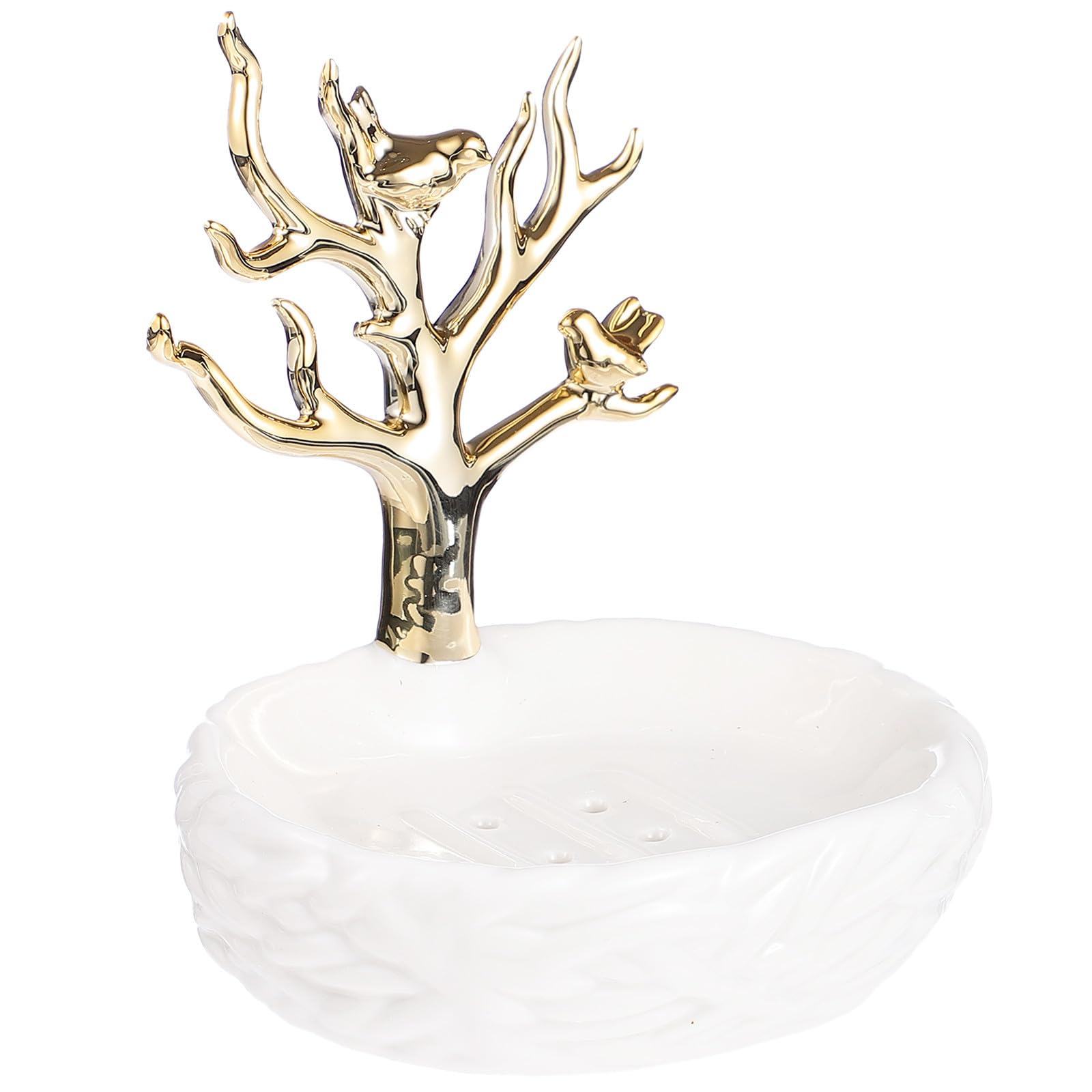 Porta Sapone in Ceramica Bianco Funzione Drenante per Bagno, Design Creativo e Stile Elegante, Mantiene Sapone Asciutto e Ordinato