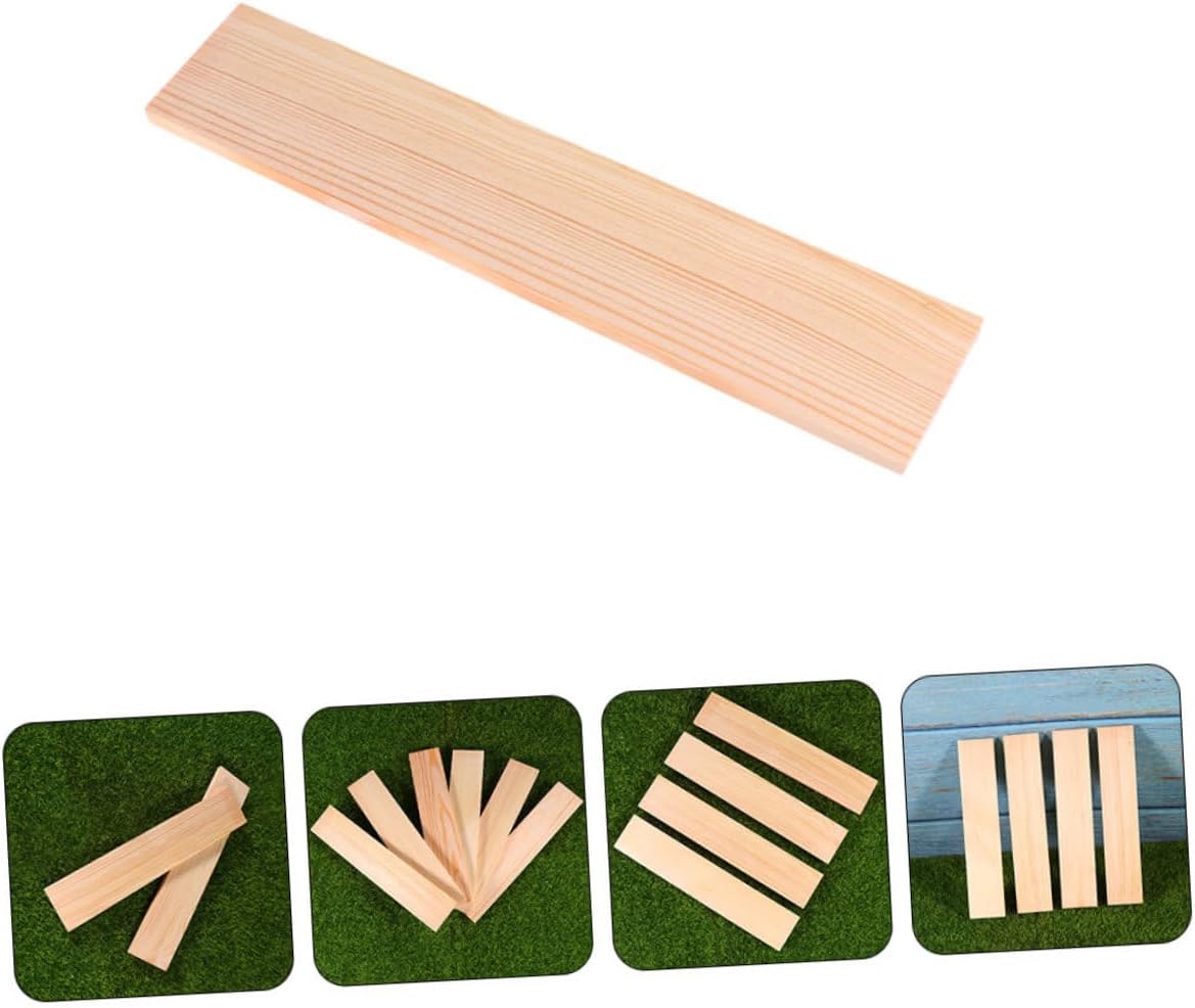 HOMSFOU 10pcs Rectangle Pine Wood Boards for Craft Projects Natural Unfinished Wood Planks for Home Renovation Photo Display and Furniture Making Thickness