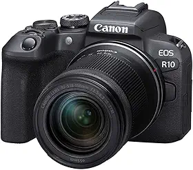Canon EOS R10 RF-S18-150 mm F3.5-6.3 é kit de lentes STM, câmera vlogging sem espelho, 24,2 MP, vídeo 4K, processador de imagem DIGIC X, disparo de alta velocidade, rastreamento de assunto, compacto,