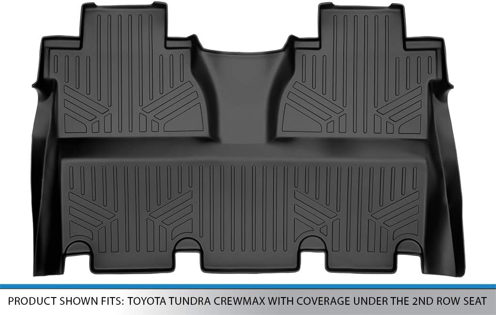SMARTLINER Custom Fit Floor Mats 2nd Row Liner for 2014-2021 Toyota Tundra - Image 3