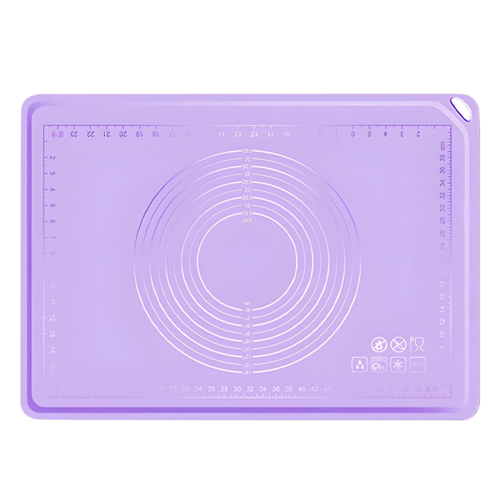 Silikon Backmatte 60 x 80 cm, Antihaft Teigmatte mit Maßangaben, Backunterlage aus Platin-Silikon zum Kneten und Ausrollen, rutschfeste Arbeitsmatte für Gebäck, Pizza und Fondant, großformatig, Taro