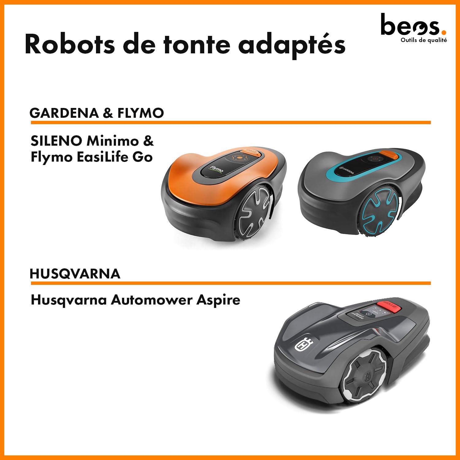 BEOS Premium Tuning - Disque Rotatif Compatible avec Gardena Sileno Minimo & Husqvarna Automower Aspire R4 - Plateau de Coupe pour 6X Lames - Disque de Coupe renforcé de Fibres de Verre - Ø 180 mm
