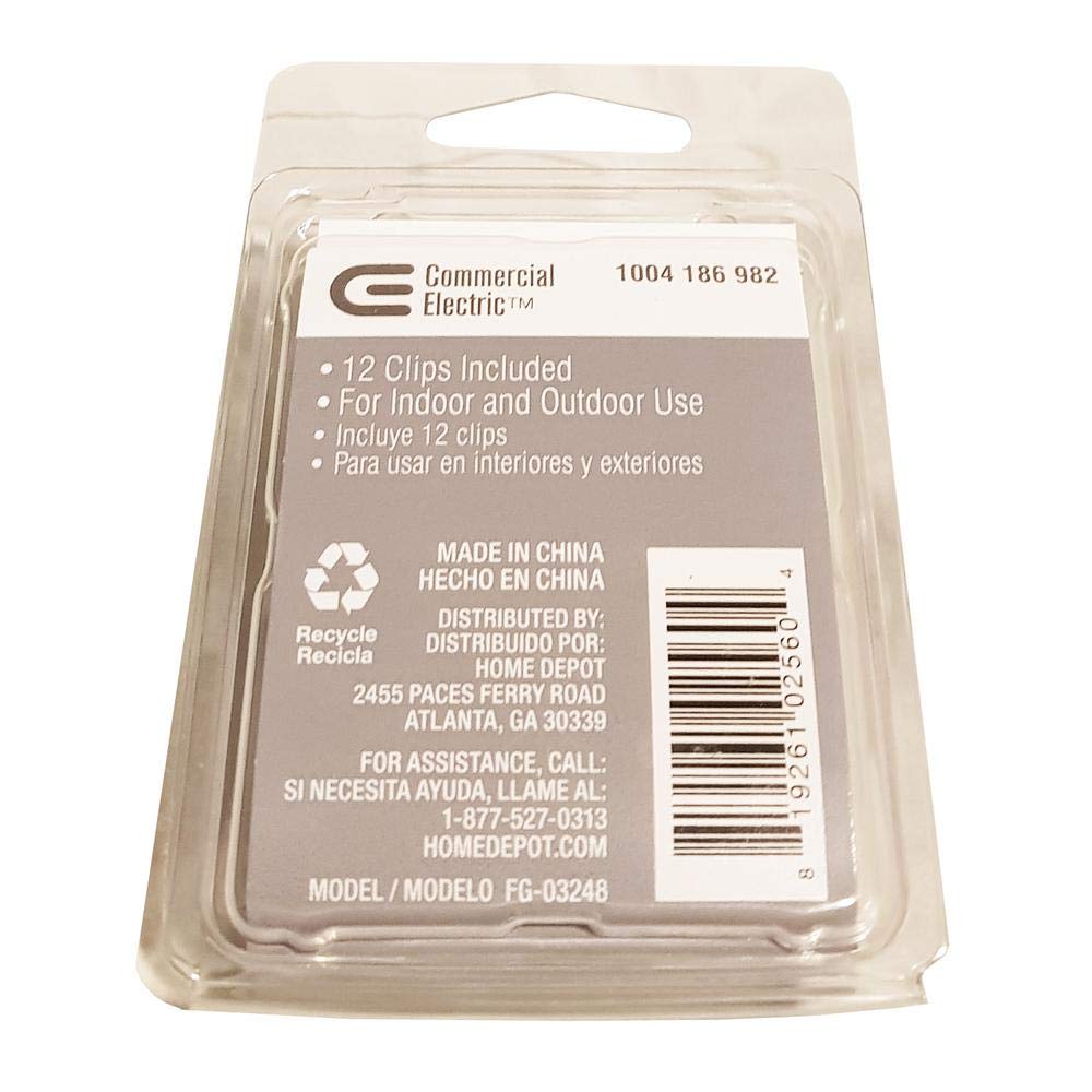 Commercial Electric Rope Light Hanging Accessory Kit with Clips and Screws