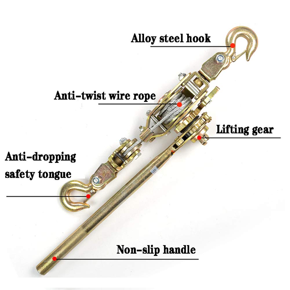 Questo verricello Manuale a cricchetto con Ingranaggi, Portatile, con Leva del Freno e Potenza di Sollevamento, ha Una capacità di 2T/3T/4T.