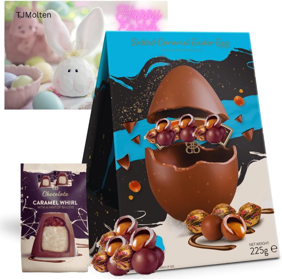 Bailys Easter Egg - Large Bailes Salted Caramel Chocolate Easter Egg with Bailes Truffles & New Caramel Whirl 300 g | Easter Gifts for Her, Mothers Day Gift, Easter Hamper Treat for Easter2026
