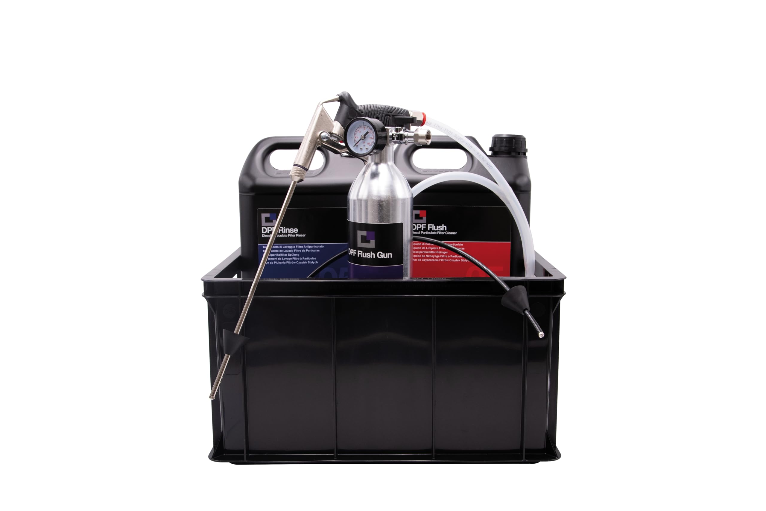 Errecom DPF Flush Kit, Kit de Limpieza para Filtro de partículas y catalizador, Contiene 1 DPF Flush, Limpiador 5 L, 1 Enjuague DPF, líquido de Enjuague 5 L y 1 Pistola de Lavado DPF