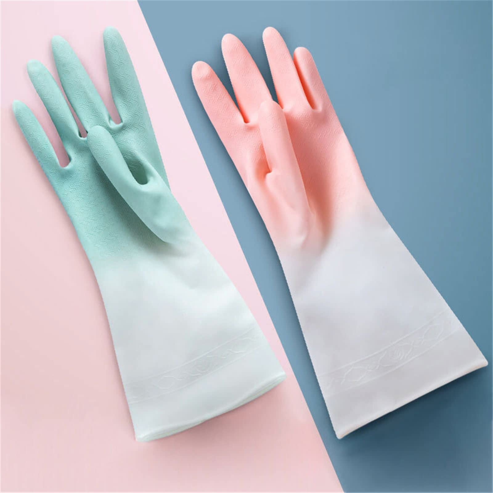 Guantes domésticos de lavado de caucho impermeable Cleaning Gloves, Washing Dishes, Cleaning Gloves, Scrubbers, Dishwashing Sponges, Rubber Gloves, Cleaning Tools(Green)