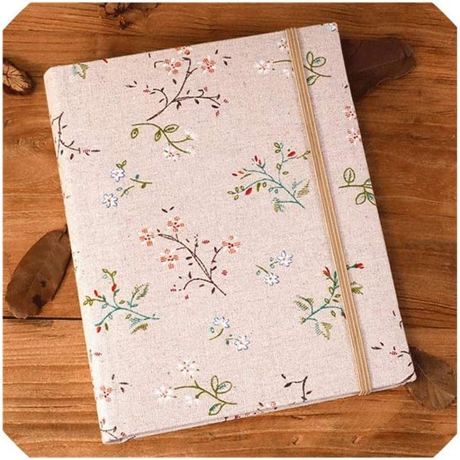 Album - Leather Cover Photo Pockets Hold Photos Champagne Gold Cloth Floral Vintage Carved Handmade