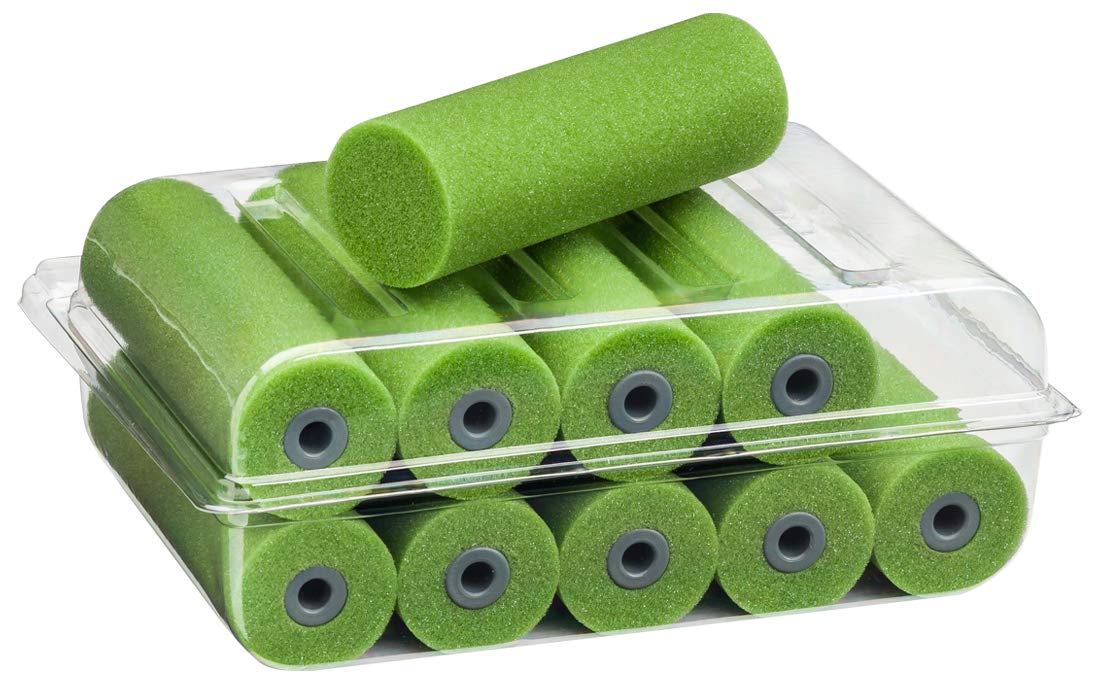 Colorus Lackierwalzen Set 10x Schaumstoff Lackierwalze 11 cm gerade – Lackrolle für wasserbasierte & lösemittelhaltige Lacke, Kreidefarben – Türen, Möbel & Glatte Flächen