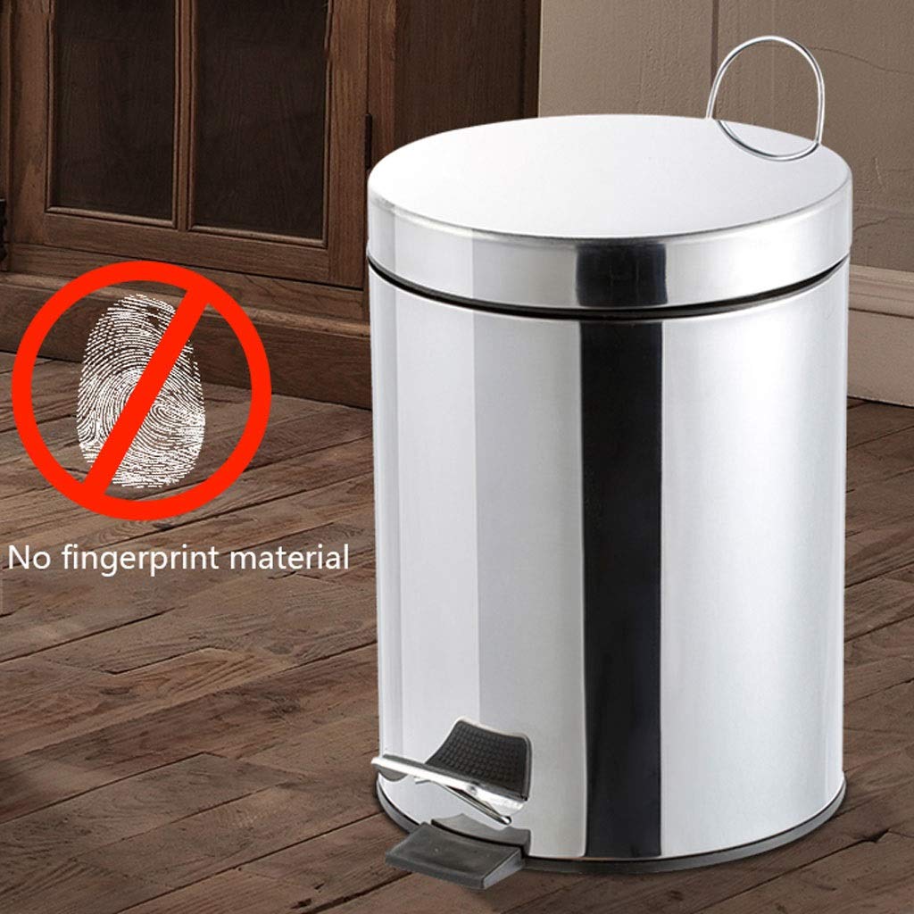 MYBA Cubo de basura de acero inoxidable con pedal de basura, cubo de basura con tapa para cubo de basura de baño y cocina (color: oro rosa, tamaño: 5 L)
