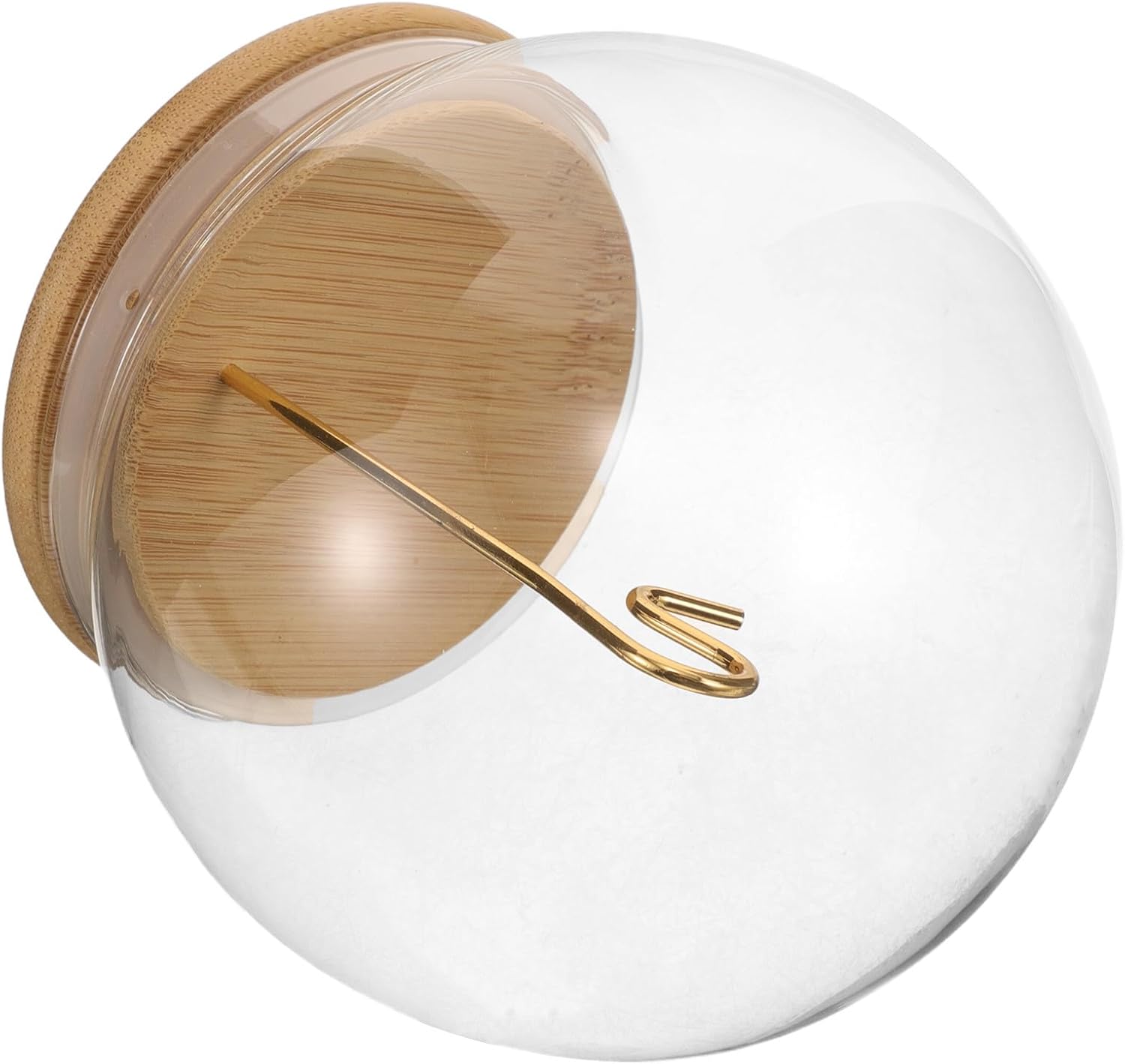 Glass Pocket Watch Holder with Gold Hook Dome