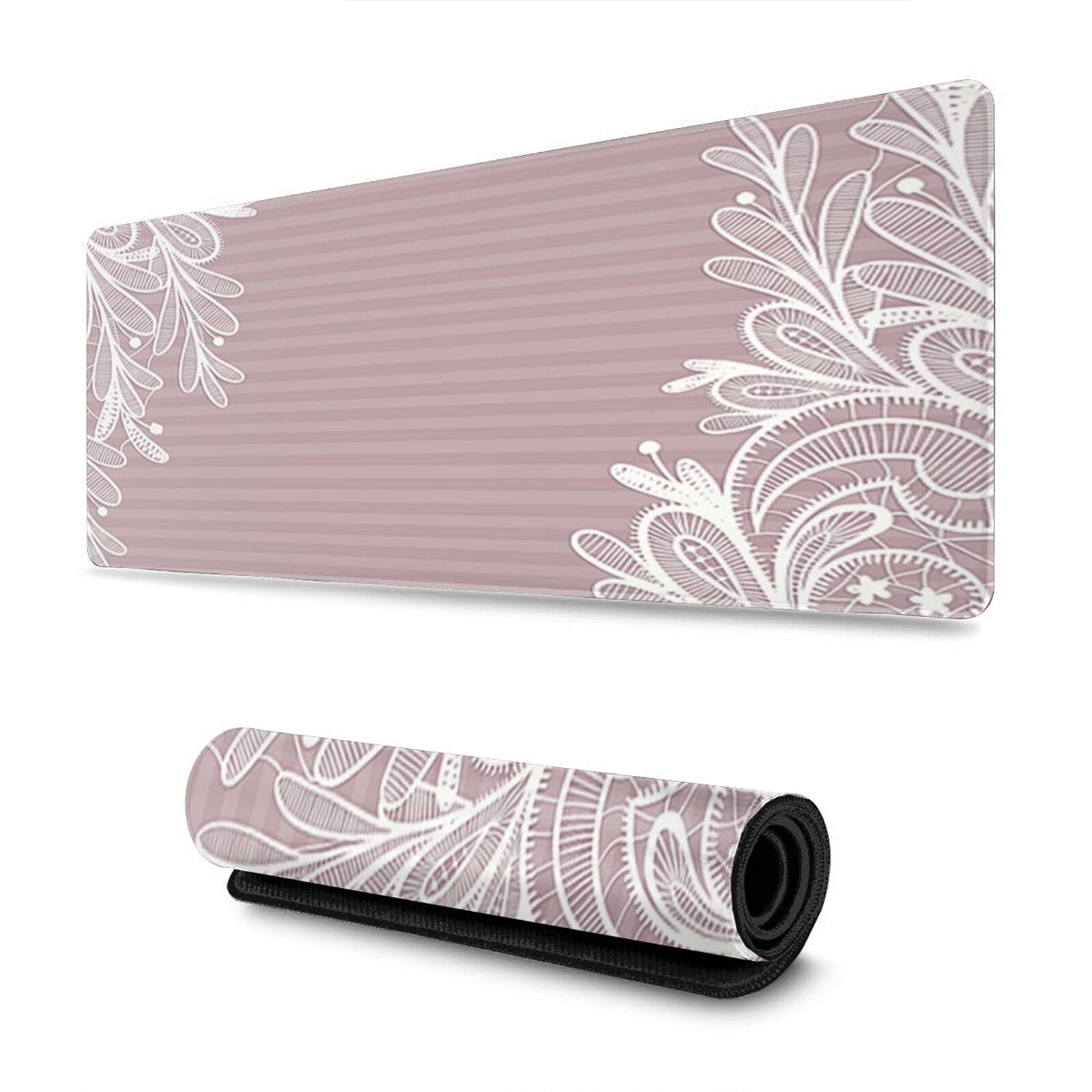 Large Mouse pad Gaming，XXL Extended Mouse Pad Gaming with Stitched Edges Computer Full Desk(31.5x11.8 in)，Big Mouse Pads Non-Slip Base Desk Mat for Gaming and Office radient Flowers