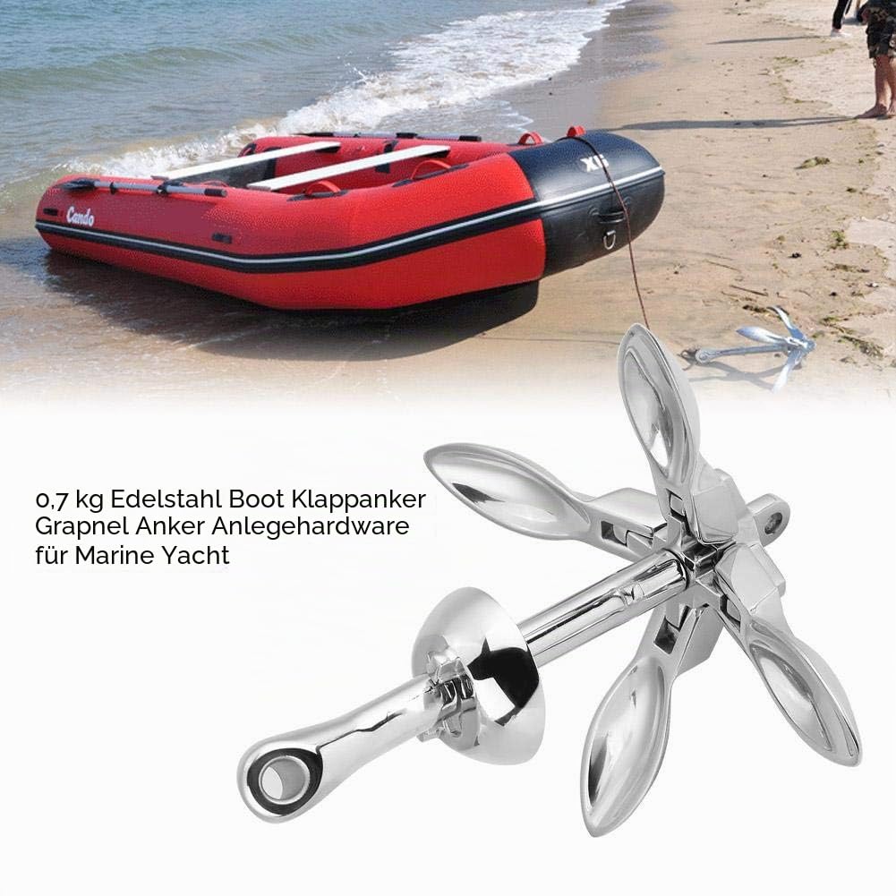 KIMISS Faltanker für Boote,Edelstahl Boots Faltendes Grapnel Anker Docking Hardware für Marineyacht