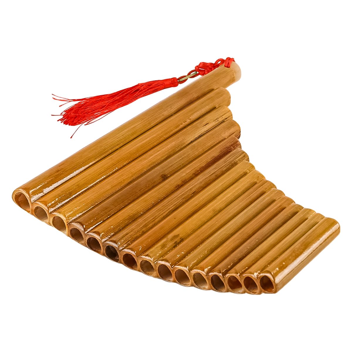 Gorise Fl?te de Pan, 15 fl?tes de Pan, fl?te de Pan en bambou naturel accordée en sol majeur, 15 fl?tes pour débutants