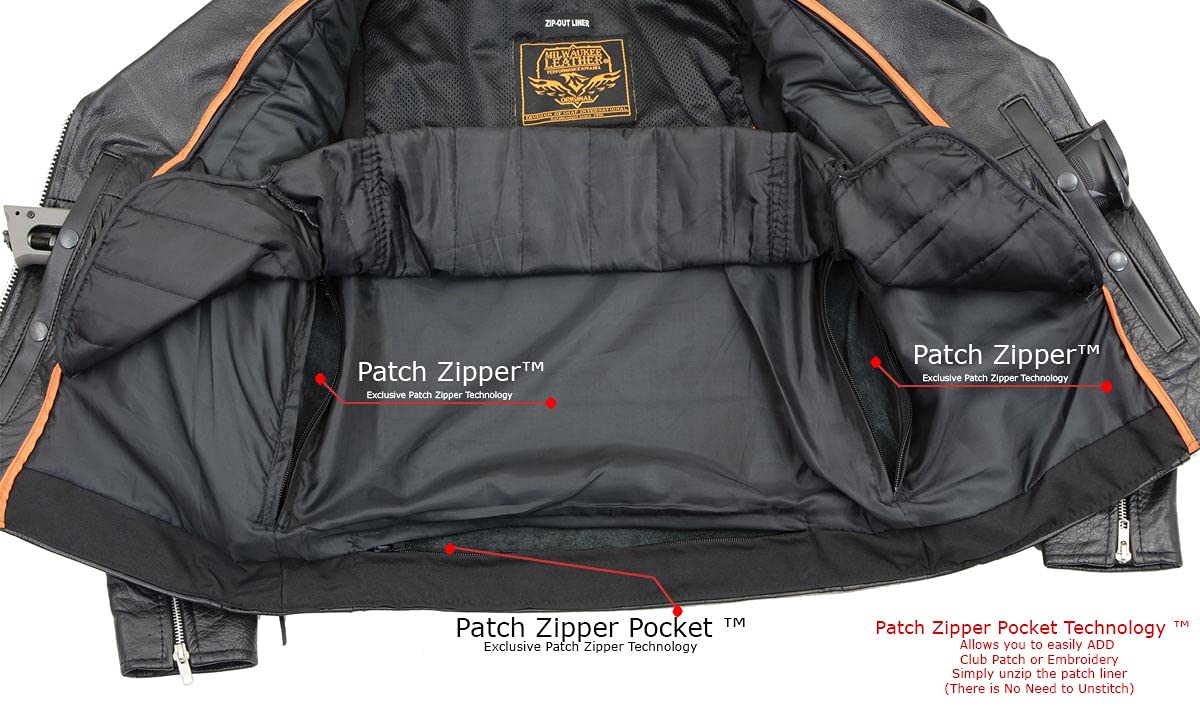 Milwaukee Womens Full Length Motorcycle Jacket with Side Lace — view 7