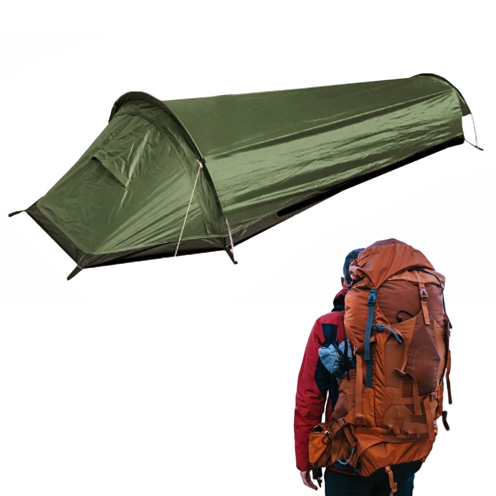 Ultraleichtes Zelt, winddichtes Schlafzelt, atmungsaktives Rucksackzelt für eine Person, Zelt für Wanderungen im Freien | Wasserdichte Outdoor-Überlebensausrüstung für Camp Wandern Jagd, einfache Einrichtung