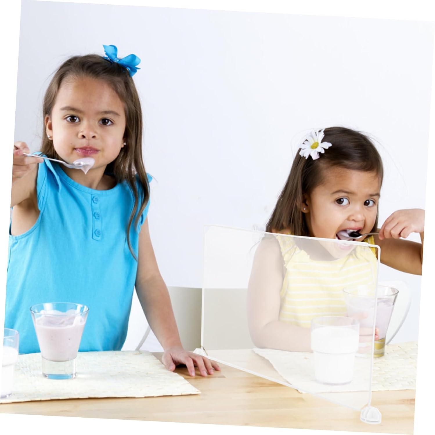 1 Set Clear Plastic Sneeze Guard Divider Board Self Standing Privacy Shields for Student Desks Dining Areas and Public Spaces Easy Install Compact Design