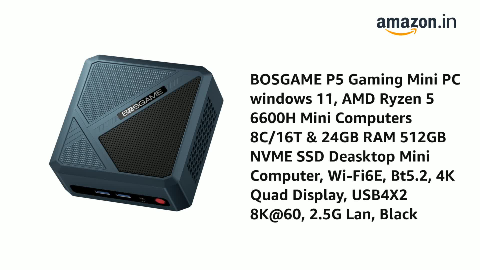 BOSGAME P5 ゲーミングミニPC、Ryzen 5 6600H Amazon.co.jp: BOSGAME P5 ゲーミングミニPC、Ryzen 5 6600H、ミニ