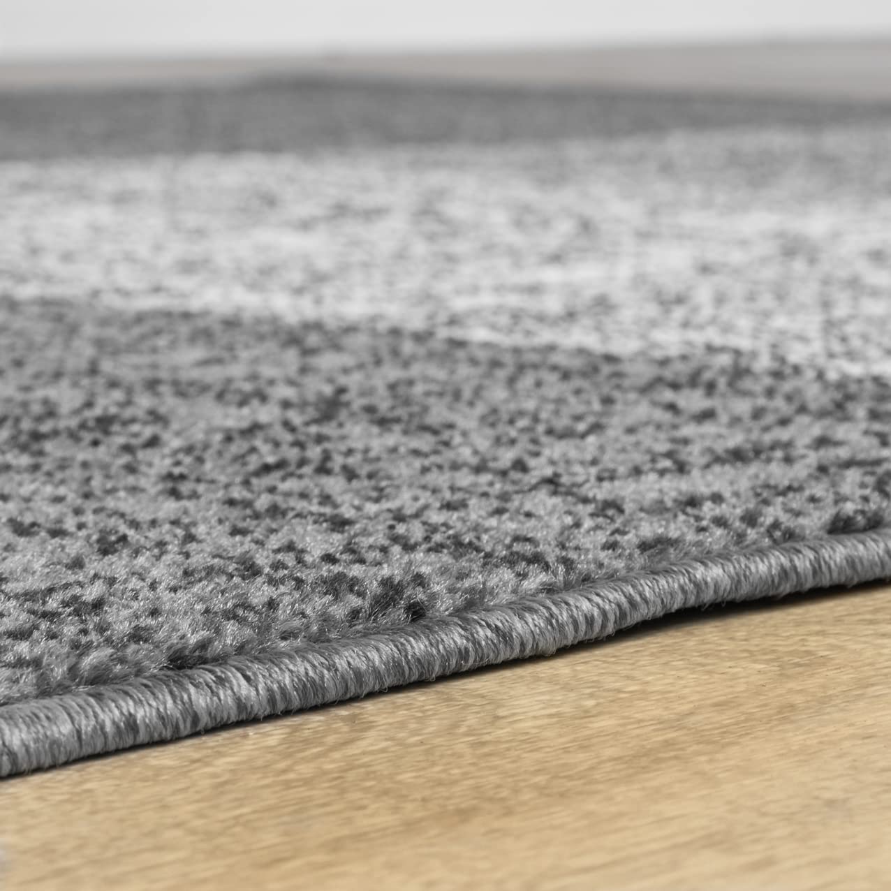 TT Home Tapis Salon Chambre Adulte Poils Ras Vintage Moucheté Moderne Motif Geometrique, Couleur: Gris, Dimension:140x200 cm