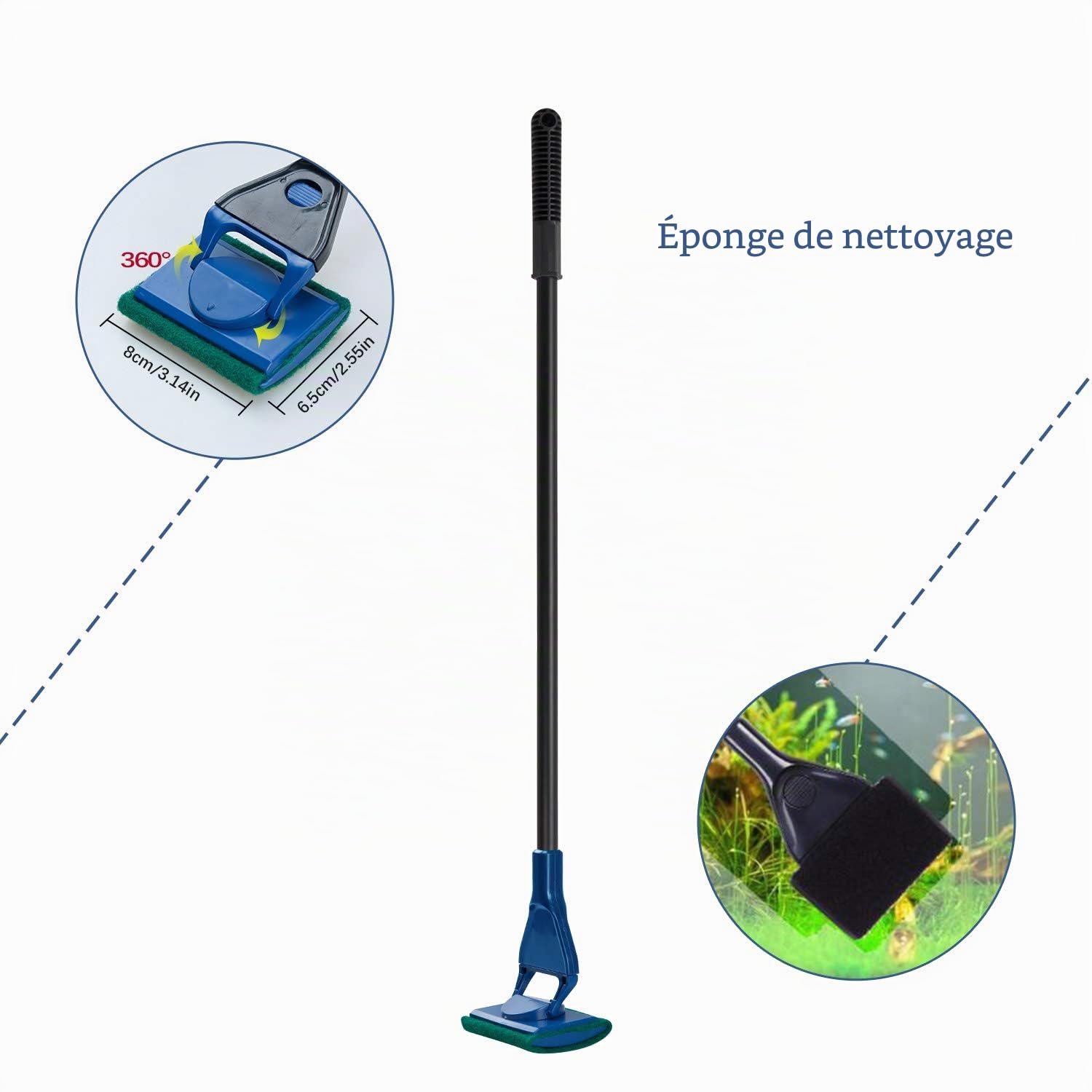 Lysport COVVY Kit Nettoyage Aquarium Accessoires Poisson Grattoir Aquarium