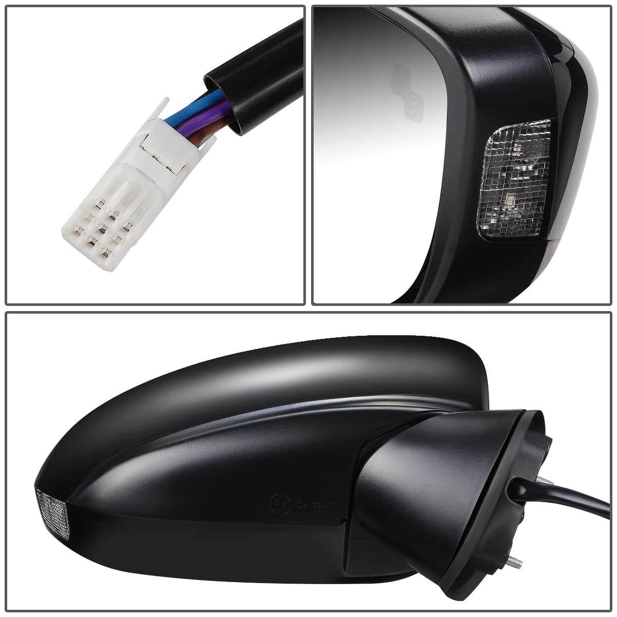Espejo Lateral Derecho DNA Motoring Estilo OEM - Eléctrico, Plegado Manual, Compatible Con Varios Modelos