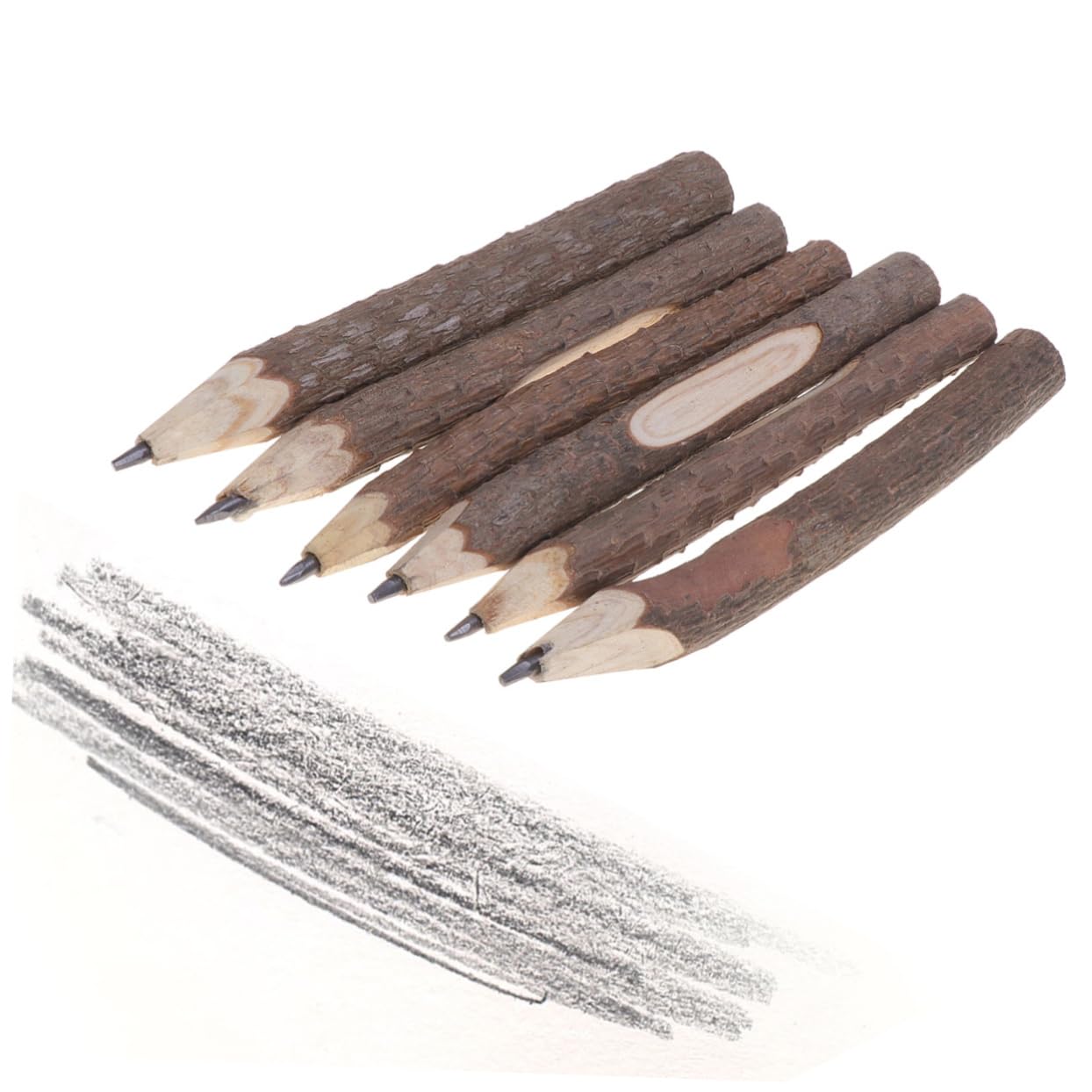 DIKACA6pcs Twig Pencils Graphite Wooden Tree Pencils Score Pencil Natural Wooden Pencils Textured Rollers for Clay Wood Tree Branch Pencils Ballpoint Pen Bamboo