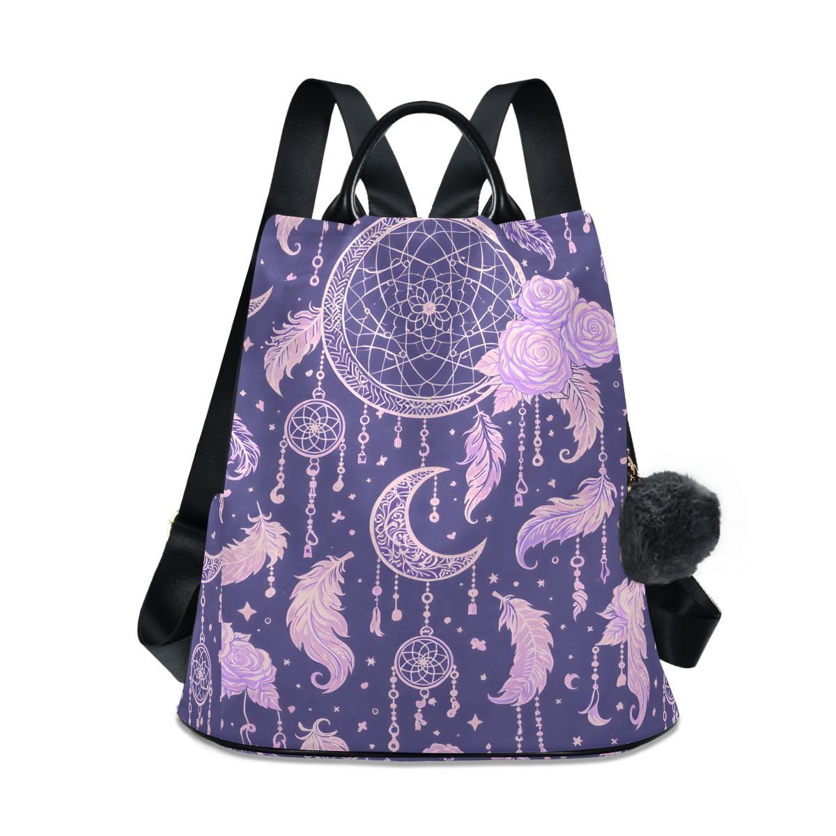 ALAZA Dream Catcher Roses Leaves and Feathers Trips Hiking Camping Rucksack Pack for Women