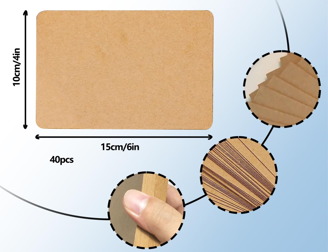200 Biglietti In Carta Kraft A6 250 G/m² – Cartoline Bianche Con Angoli Arrotondati, 14,8x10,5 Cm, Ideali Per Messaggi, Inviti, Fai Da Te - 3