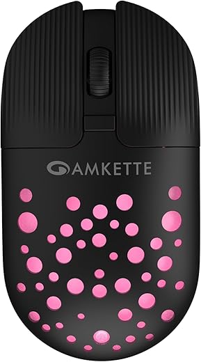Amkette Hush Pro Spectra 2.4 GHz Silent Switch Wireless Mouse with Ergonomic Design, Rechargeable Battery, High Precision, 3 DPI Settings, LED…