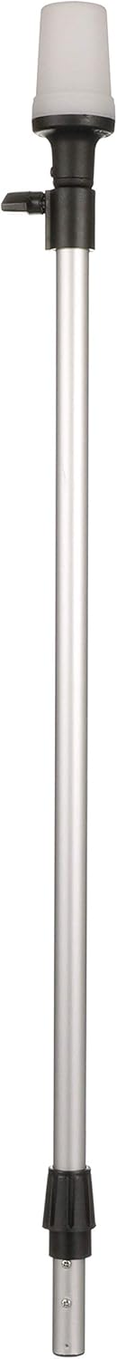 attwood 5610-48-7 Telescoping Pole Light, All-Around Light, Height-Adjustable 26-42 inches, 2 Mile 360-Degree Visibility, One Size