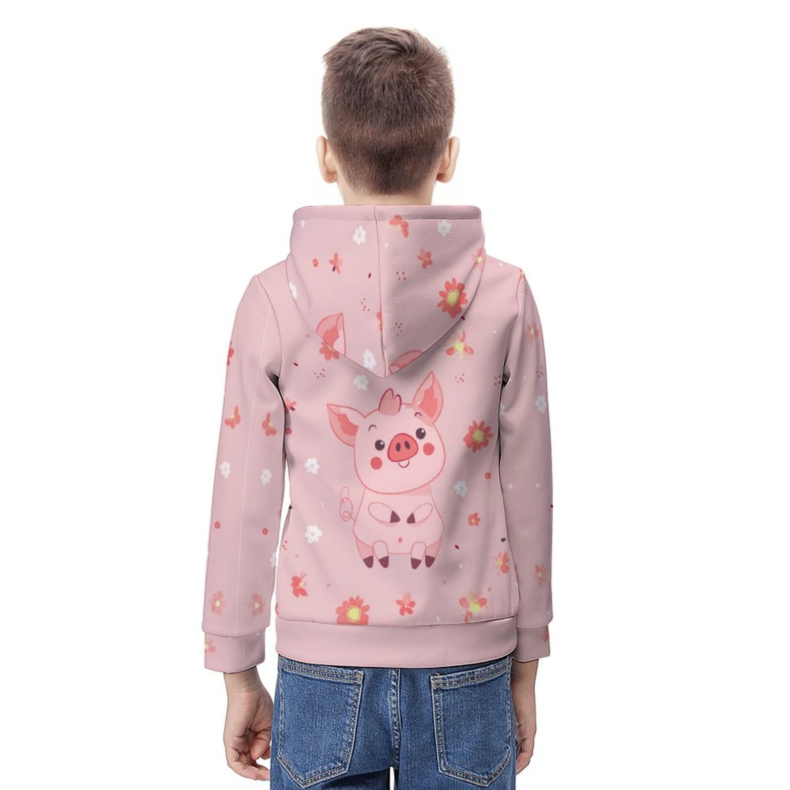 Sweat à capuche cochon avec cordon de serrage ajustable - 8