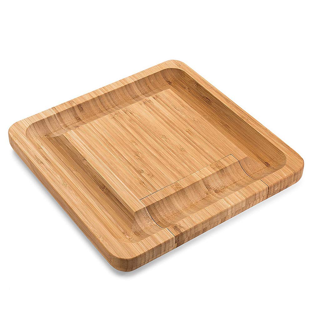 Deska do Krojenia,Bambusowa deska do serów szuflada deska do krojenia w kuchni kwadratowa deska do suplementów diety strona główna mały rozmiar 13.38x13.38x1.49in