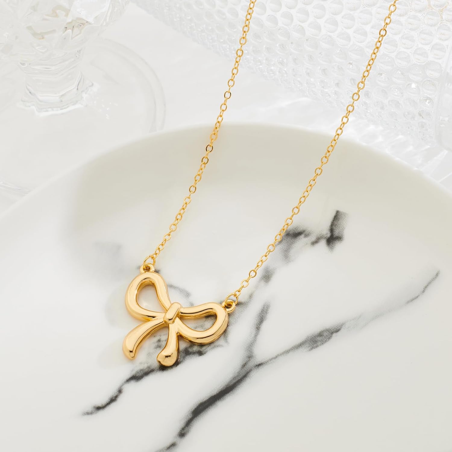 MUYAN Gold Bow Necklace for Women Boho Bowknot Pendant Necklace Fashion Bow Jewelry Gift - Image 4