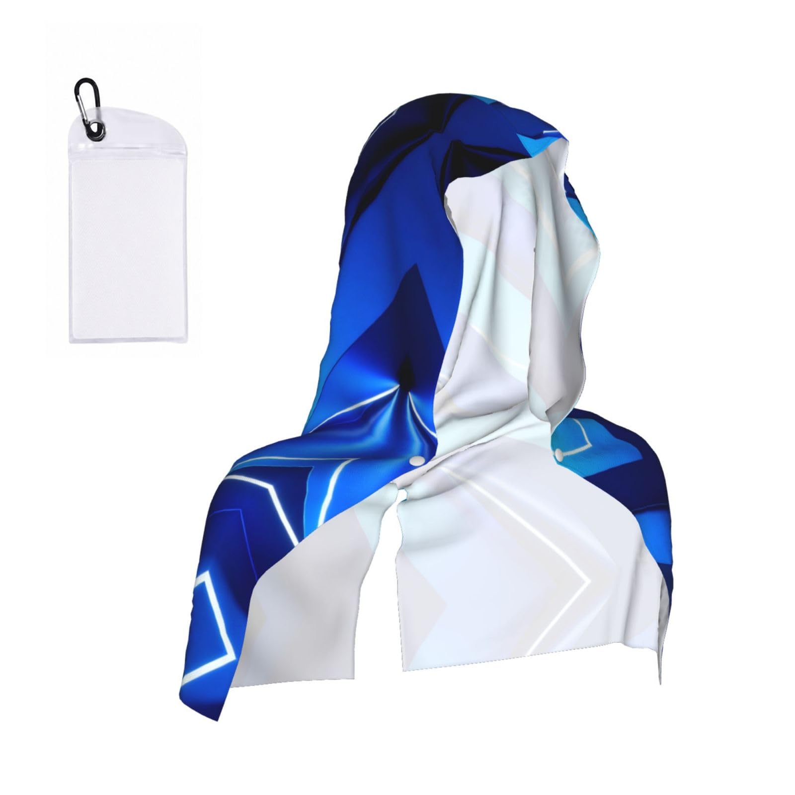 CNTDBU Stripe Cooling Towel Hooded-Instant Chill Neck Cover for Sports, UV Cooling Rag for Running Gym