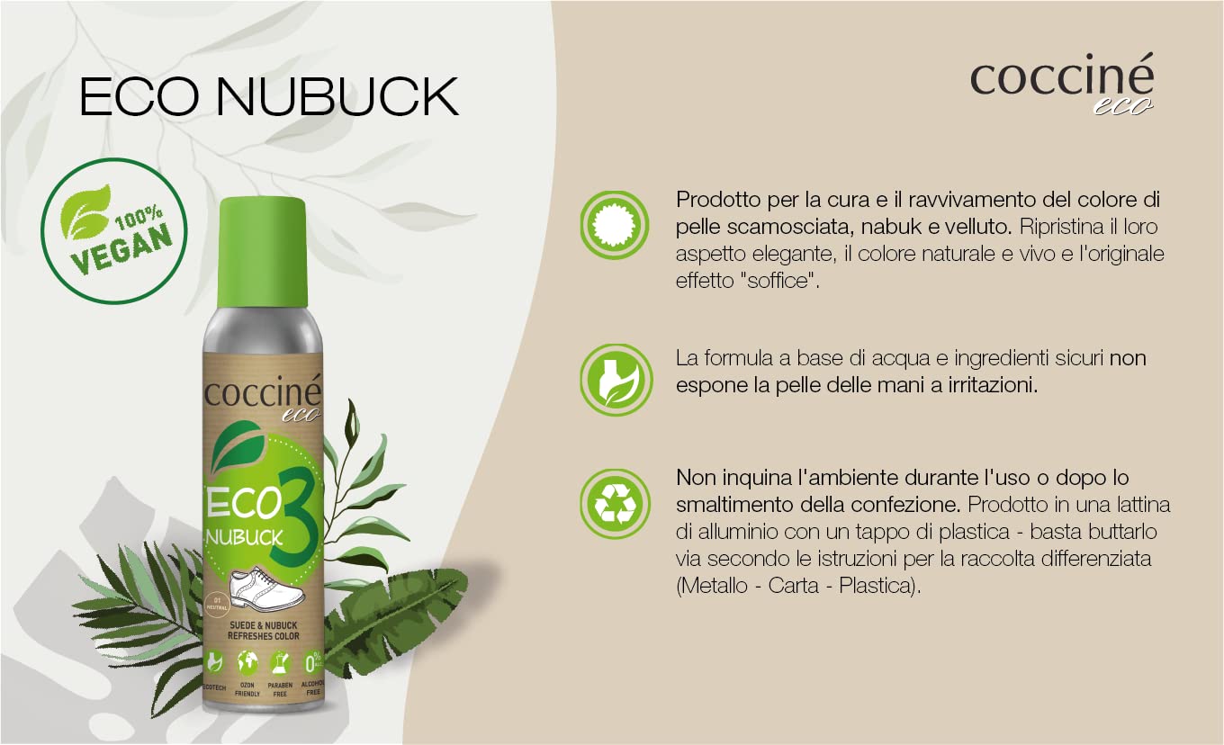 Coccine - Kit per la cura delle scarpe in camoscio e nabuk I Detergente spray impregnante I Prolunga la vita delle scarpe I Protegge i piedi dall'umidità