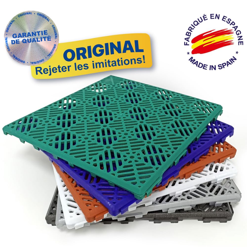 Loseta Ahorro Antihumedad Azul 30x30x1,5cm Camping Vestuarios Piscinas | Suelo autoventilado para mejorar higiene, ventilación y drenaje de zonas húmedas. Se pueden cortar. 30x30x1,5cm.