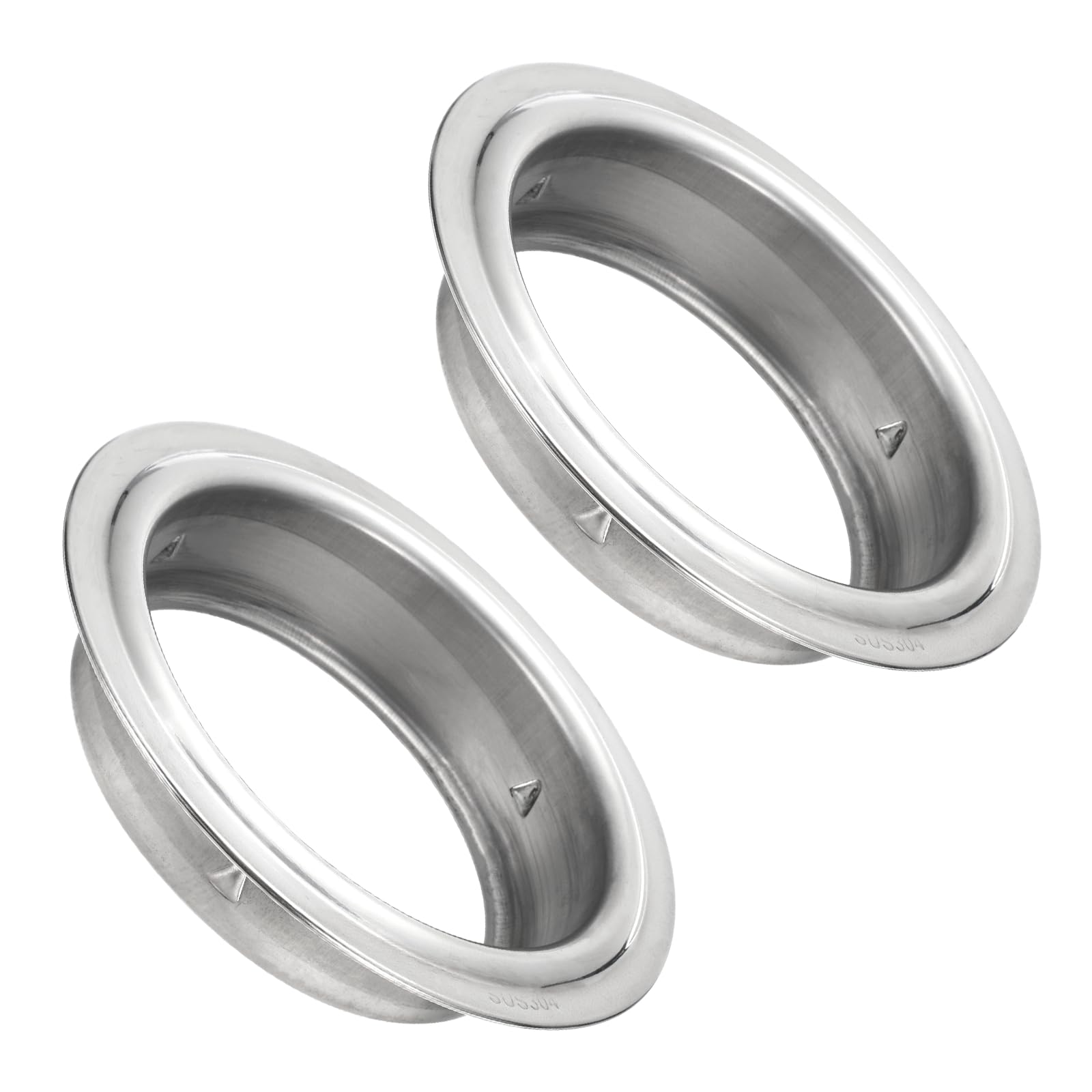 PATIKIL 5 Inch(120mm) Pipe Collar, 2pcs Round Wall Flange 304 Stainless Steel Straight Pipe Flange for Wall Floor Ceiling Opening Air Conditioner Dryer Vent Hose, Silver